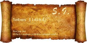 Sebes Ildikó névjegykártya