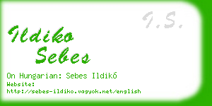 ildiko sebes business card